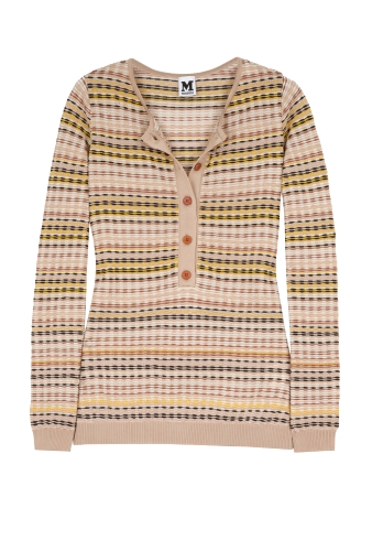 5 Button Fine Gauge Striped Knit by M Missoni
