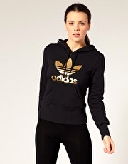 Adidas Gold Trefoil Logo Hoodie