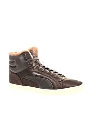 Alexander McQueen for Puma Street Climb Vascular Fur-Lined Hi-Top Trainers