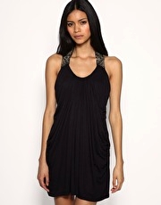 All Saints Embellished Shoulder Cocoon Dress