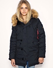 Alpha Industries Faux Fur Trim Parka