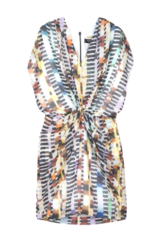 Animal Print Brushstroke Knot Front Dress by Paul Smith Blac