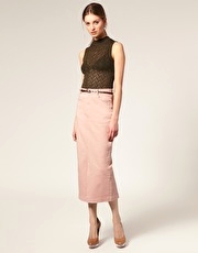 Antipodium Suburbia Midi Skirt In Denim