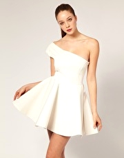 Aqua Avril Dress Padded Shoulder With A Structured Skirt