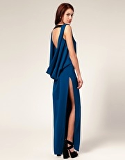 Aqua Cape Back Maxi Dress