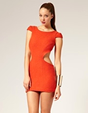 Aqua Dress Snoop Boiled Wool With Cut Out Sides