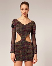 Aqua Elohim Reversible Tweed Mini Dress