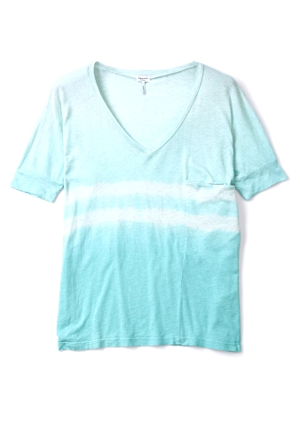 Aqua Heather Faded Tie Dye V Neck Top by Splendid