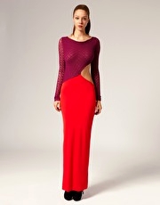 Aqua Ice Pop Maxi Dress with Lace Panel