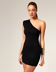 Aqua Jones Dress Padded One Shoulder