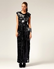 Aqua Ursula Sequin Maxi Dress