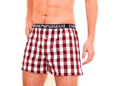 Armani - Woven Boxer Snow Check