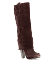 Ash Eden Long Suede Cuff Heeled Boots