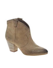 Ash Jalouse Leather Mid Heel Ankle Boot