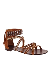 Ash Maracuja Stud And Chain Flat Gladiator Sandals