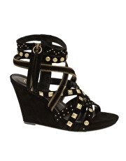 Ash Milk Zip & Stud Wedge Gladiator Sandal
