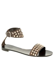 Ash Monoi Stud Ankle Strapped Flat Sandal