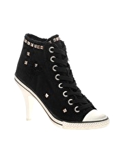 Ash Stone Heeled Denim Trainer