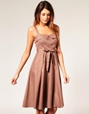 ASOS 50s Fold Waisted Midi Dress