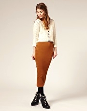 ASOS 7/8 Ribbed Jersey Tube Skirt