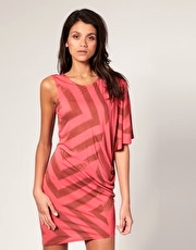 ASOS Abstract Stripe Asymmetric Dress
