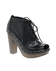 ASOS ACTIVATE Peep Toe Lace Up Clog Boot