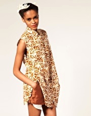 ASOS AFRICA Printed Sleeveless Oversized Shirt