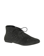 ASOS APPLE Perforated Suede Desert Ankle Boots