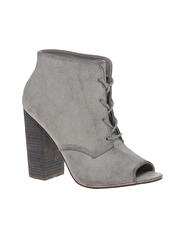 ASOS ARMY Leather Peep Toe Lace Up Ankle Boot - 2