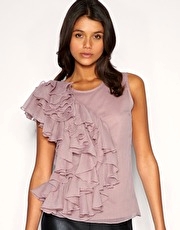 ASOS Asymmetric Ruffle Front Top