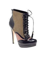ASOS ATTACK Leather Lace Up Platform Boots - 2