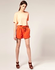 ASOS Belted Roll Hem Shorts