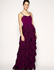 ASOS BLACK Laser Cut Petal Maxi Dress