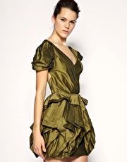 ASOS BLACK Origami Pleat Detail Dress