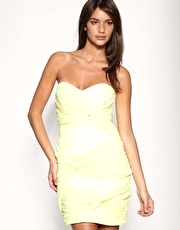 ASOS BLACK Ruched Panel Bandeau Dress