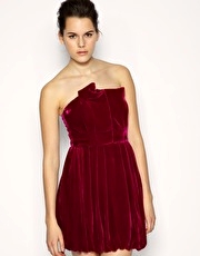 ASOS BLACK Velvet Bandeau Dress