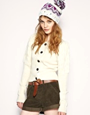 ASOS Cable Exaggerated Sleeve Cropped Cardigan