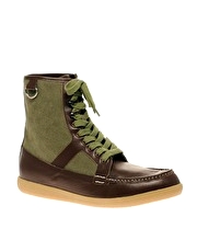 ASOS Canvas & Leather Boat Boots