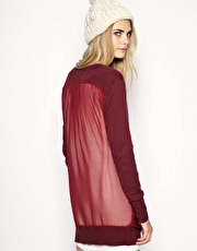 ASOS Cardigan with Woven Silk Back