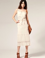 ASOS Cheesecloth Crochet Insert Midi Dress