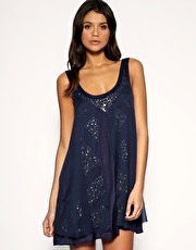ASOS Chiffon Overlay Embellished Shift Dress