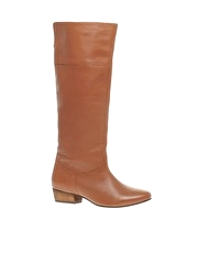 ASOS CLEO Leather Plain Long Leg Pull On Boots - 2