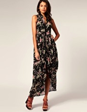 ASOS Collar Detail Biker Maxi Dress