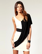 ASOS Colour-Block Elastic Waist Dress