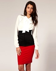ASOS Contrast Corseted Blouse