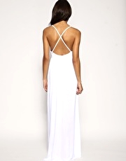 ASOS Cross Back Grecian Jersey Maxi Beach Dress With Padded Cups