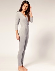 ASOS Cross Front Hooded Jersey Jumpsuit