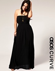 ASOS CURVE Bandeau Cheesecloth Maxi