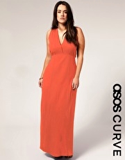 ASOS CURVE Cheesecloth Halter Maxi Dress