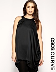 ASOS CURVE Draped Side Satin Top